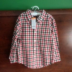 NWT Gymboree Black & Red Dress Shirt 5-6